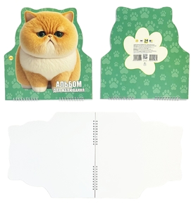 Альбом для малювання фігурний, 24 аркуші, 100 г/м2 КОТИК ТЕ14844 Тетрада