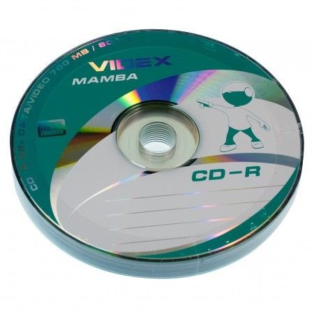 CD-R диск 700 mb, швидкість читання 52x, 10 шт в наборі Mamba Videx CD-R диск 700 mb, швидкість читання 52x, 10 шт в наборі Mamba Videx