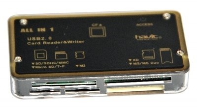 Кардрідер USB 2.0, 6 видів слотів black+gold HV-C25 Havit Кардрідер USB 2.0, 6 видів слотів black+gold HV-C25 Havit