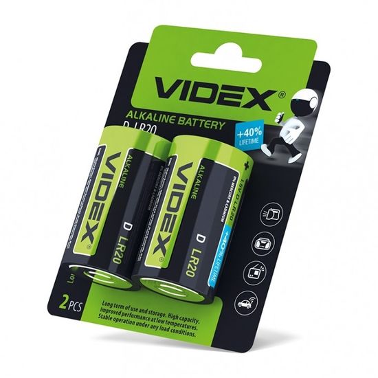 Батарейка лужна LR2O/D Videx