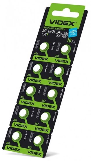 Батарейка годинникова Videx AG 2/LR726 BLISTER CARD 10 шт Батарейка годинникова Videx AG 2/LR726 BLISTER CARD 10 шт