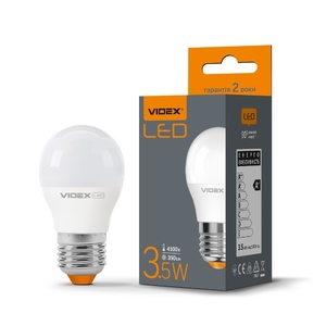 LED лампа G45e 3.5W E27 4100K Videx