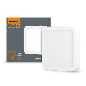 LED світильник накладний квадрат 12W 5000K Videx