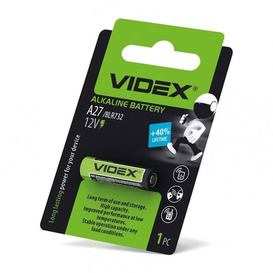 Батарейка лужна А27 Videx Батарейка лужна А27 Videx