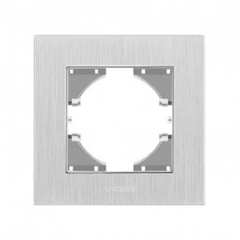 Рамка срібний алюміній одинарна горизонтальна VIDEX BINERA (6)
