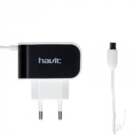 Зарядний пристрій, з кабелем Micro USB black/white HV-UC215 Havit Зарядний пристрій, з кабелем Micro USB black/white HV-UC215 Havit