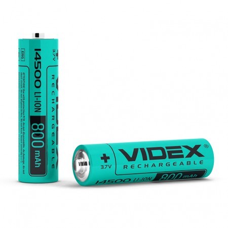 Акумулятор Li-Ion 14500 (без захисту) 800mAh Videx Акумулятор Li-Ion 14500 (без захисту) 800mAh Videx