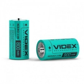 Акумулятор Li-Ion 16340 (без захисту) 800mAh Videx Акумулятор Li-Ion 16340 (без захисту) 800mAh Videx