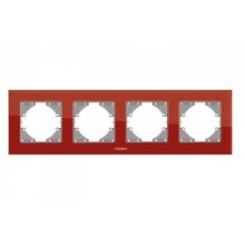 Рамка червоне скло на 4 місця горизонтальна VIDEX BINERA (6)