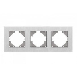 Рамка срібний алюміній на 3 місця горизонтальна VIDEX BINERA (6)