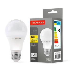 LED лампа A60 10W E27 3000K 24880 Titanum