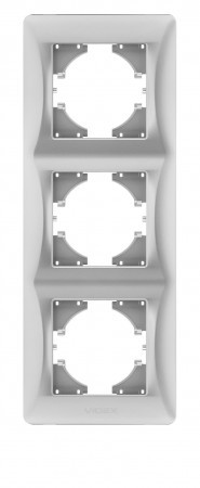 Рамка срібний шовк на 3 місця вертикальна VIDEX BINERA (12)