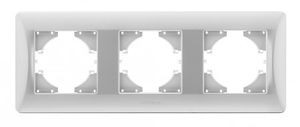 Рамка срібний шовк на 3 місця горизонтальна VIDEX BINERA