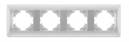 Рамка срібний шовк на 4 місця горизонтальна VIDEX BINERA (12)