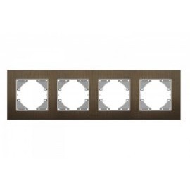 Рамка шоколадний алюміній на 4 місця горизонтальна VIDEX BINERA (6)