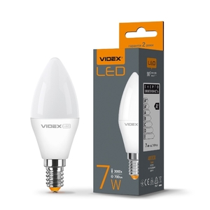LED лампа C37e 7W E14 3000K Videx