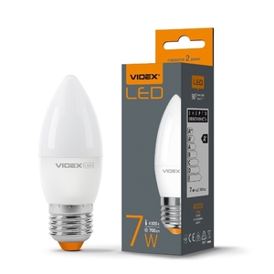 LED лампа C37e 7W E27 4100K Videx