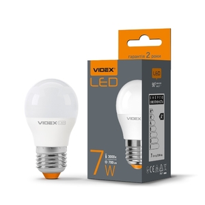 LED лампа G45e 7W E27 3000K Videx
