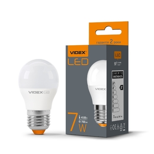LED лампа G45e 7W E27 4100K Videx
