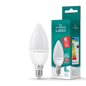 LED лампа C37 6W E14 4100K Titanum