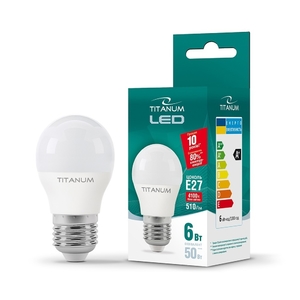 LED лампа G45 6W E27 4100K Titanum