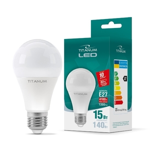 LED лампа A65 15W E27 4100K Titanum