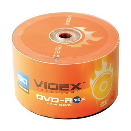 DVD-R диск 4.7Gb, швидкість читання 16x, 50 шт в наборі +№ Videx DVD-R диск 4.7Gb, швидкість читання 16x, 50 шт в наборі +№ Videx