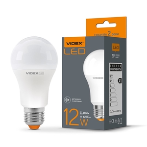LED лампа A60e 12W E27 4100K с датчиком движения и освещенности Videx
