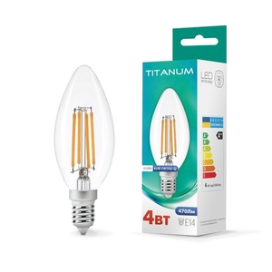 LED лампа Filament C37 4W E14 4100K Titanum