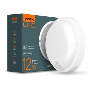 LED світильник із сенсорним ІК датчиком IP54, 12W 5000K Videx