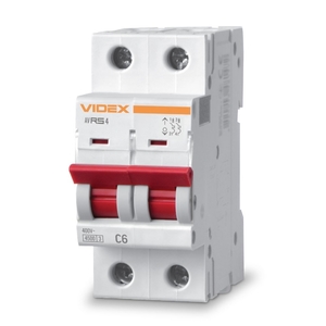 Автоматичний вимикач 6А С 4,5кА 20IP RESIST RS4 26513 Videx