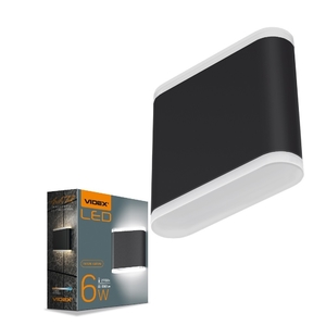 LED світильник архітектурний чорний IP54, 6W 2700K AR06 26542 Videx