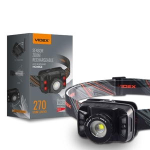 Налобний світлодіодний ліхтарик USB, IP65 270Lm 5000K VLF-H045Z Videx