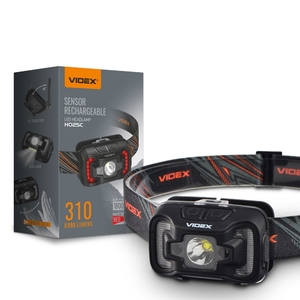 Налобний світлодіодний ліхтарик USB, IP65 310Lm 5000K VLF-H025C Videx