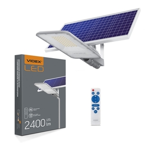 LED вуличний ліхтар автономний, з сонячною батареєю 30W 5000K 26697 Videx