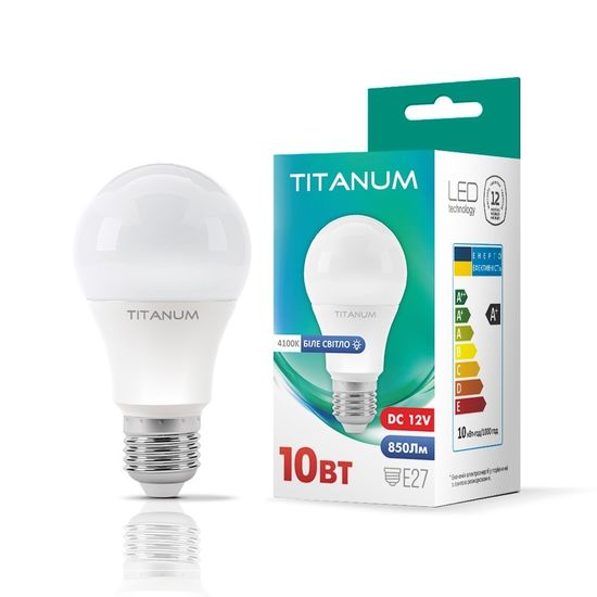 LED лампа A60 12V 10W E27 4100K Titanum