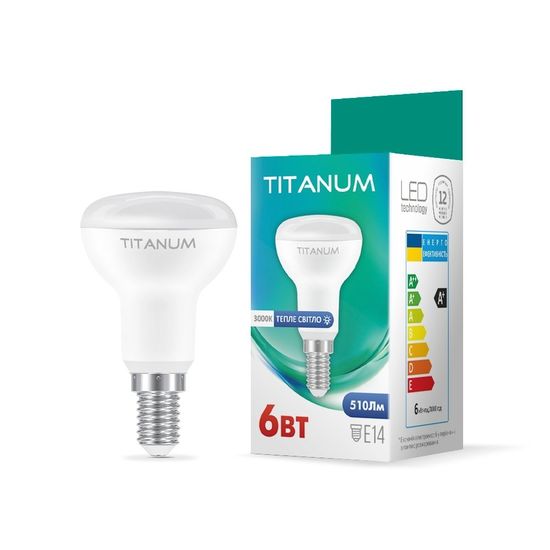 LED лампа R50 6W E14 3000K Titanum