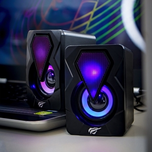 Ігрові комп'ютерні колонки USB 2.0, з RGB-підсвіткою mini PRO Black HV-SK210 Havit