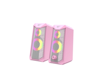 Ігрові комп'ютерні колонки USB 2.0 + 3,5 мм, з RGB-підсвіткою Pink HV-SK202 Havit
