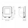 LED прожектор 10W 1000Lm 5000K F3е 27465 Videx