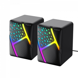 Комп'ютерні стерео колонки USB + 3.5 мм, з RGB-підсвіткою Black HV-SK763 Havit