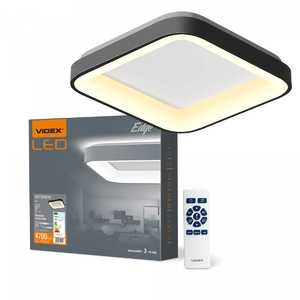 LED светильник квадратный, с пультом управления
2700K-6000K EDGE-RC-72W-BLACK 27665 Videx