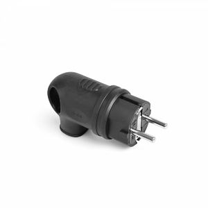 Вилка мережева кутова, з заземленням та ручкою IP44 16А, чорна STANDARD 27771 Titanum