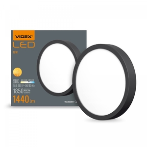 LED светильник круглый накладной 18W 5000K Black 27799 Videx