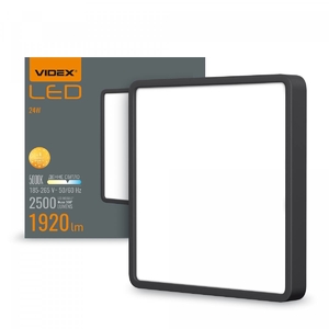 LED світильник накладний квадрат 24W 5000K Black 27802 Videx