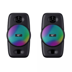 Ігрові комп'ютерні стерео-колонки, USB 2.0 + 3,5 мм, з RGB-підсвіткою Black HV-SK213 Havit