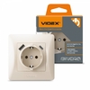 Розетка одинарна з заземленням та USB+USB-C, кремова BINERA 27863 Videx