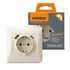 Розетка одинарна з заземленням та USB+USB-C, кремова BINERA 27863 Videx