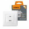Розетка USB-A+USB-C белая PD20W BINERA 28199 Videx