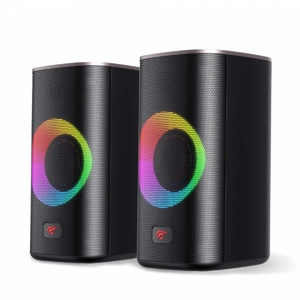 Ігрові комп'ютерні стерео колонки USB + 3.5 мм, з RGB-підсвіткою Black HV-SK212SE Havit